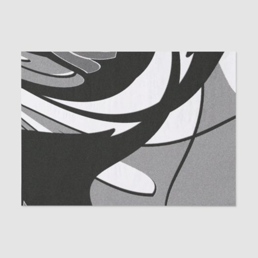 Zwart-witte vormkunst tissuepapier (Voorkant)