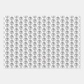 Zwart-witte vragen Tekenpatroon 3D Inpakpapier Vel (Voorkant 2)