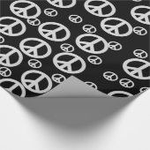 Zwart-witte vredessignalen cadeaupapier (Hoek)