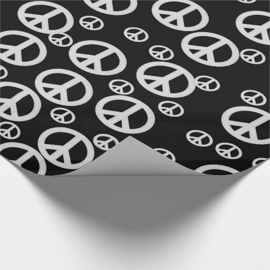 Zwart-witte vredessignalen cadeaupapier (Hoek)