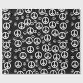 Zwart-witte vredessignalen cadeaupapier (Vlak)