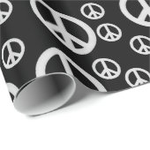 Zwart-witte vredessignalen cadeaupapier (Rol Hoek)