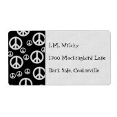 Zwart-witte vredessignalen etiket (Voorkant)