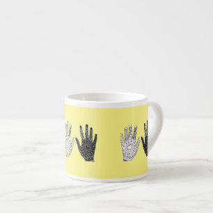 Zwart-witte vriendschap Hands Espresso Kop