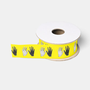 Zwart-witte vriendschap Hands Grosgrain Lint