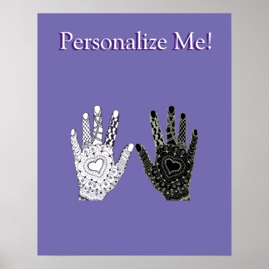 Zwart-witte vriendschap Hands Poster (Voorkant)
