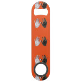Zwart-witte vriendschap Hands Speed Flessenopener (Voorkant)