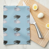 Zwart-witte vriendschap Hands Theedoek (Quarter Fold)