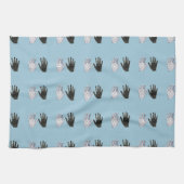 Zwart-witte vriendschap Hands Theedoek (Horizontaal)