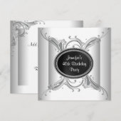 Zwart Witte Vrouw 40e Verjaardagsfeestje Kaart (Voorkant / Achterkant)