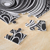 Zwart-witte vrouw met vloeiend haar legpuzzel (Zijkant)