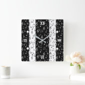 Zwart-witte wandklok (Huis)