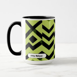 Zwart Witte Wasabi Geometrische Scherpe Kunst Mok