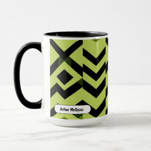 Zwart Witte Wasabi Geometrische Scherpe Kunst Mok