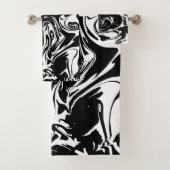 Zwart-witte washanddoekset bad handdoek (Insitu)