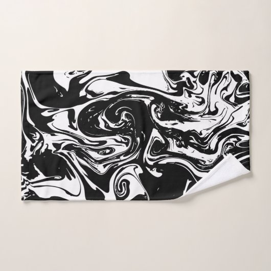 Zwart-witte washanddoekset bad handdoek (Handdoek)