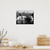 Zwart-witte watervallen 16x20 poster (Keuken)