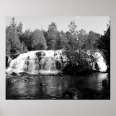 Zwart-witte watervallen 16x20 poster (Voorkant)