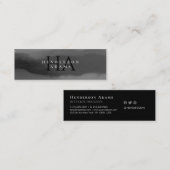 Zwart-witte Waterverf - Abstract monogram Mini Visitekaartje (Voorkant / Achterkant)
