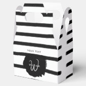 Zwart-witte Waterverf met handgetekende lijnen Bedankdoosjes (Geopend)