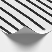 Zwart-witte Waterverf met handgetekende lijnen Cadeaupapier (Hoek)