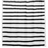 Zwart-witte Waterverf met handgetekende lijnen Douchegordijn (Voorkant)