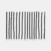 Zwart-witte Waterverf met handgetekende lijnen Fleece Deken (Voorkant (Horizontaal))