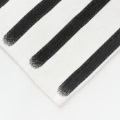 Zwart-witte Waterverf met handgetekende lijnen Fleece Deken (Hoek)