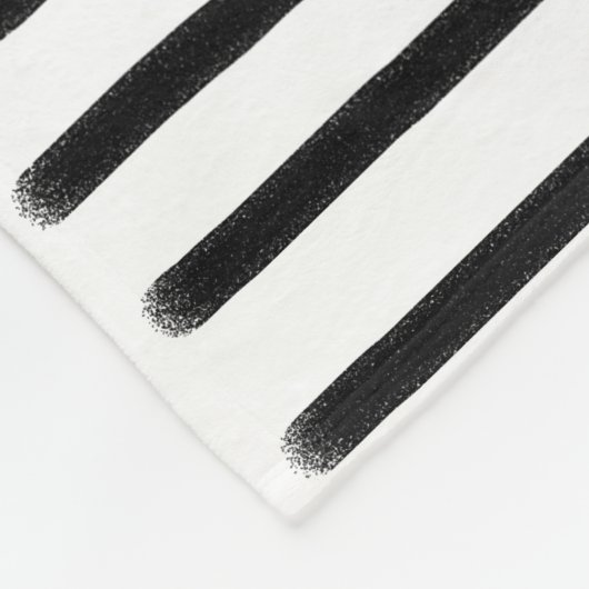 Zwart-witte Waterverf met handgetekende lijnen Fleece Deken (Hoek)