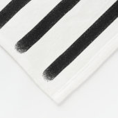 Zwart-witte Waterverf met handgetekende lijnen Fleece Deken (Hoek)