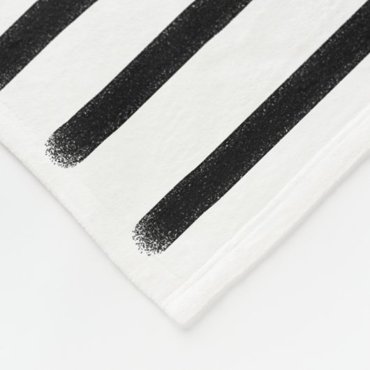 Zwart-witte Waterverf met handgetekende lijnen Fleece Deken (Hoek)