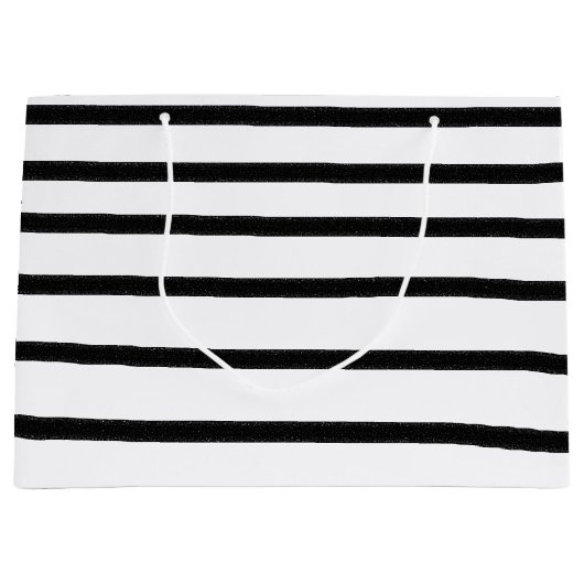 Zwart-witte Waterverf met handgetekende lijnen Groot Cadeauzakje (Voorkant)