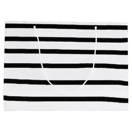 Zwart-witte Waterverf met handgetekende lijnen Groot Cadeauzakje (Achterkant)