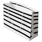 Zwart-witte Waterverf met handgetekende lijnen Groot Cadeauzakje (Achterkant Gekanteld)