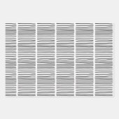 Zwart-witte Waterverf met handgetekende lijnen Inpakpapier Vel (Voorkant 3)