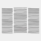 Zwart-witte Waterverf met handgetekende lijnen Inpakpapier Vel (Voorkant 2)