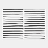 Zwart-witte Waterverf met handgetekende lijnen Inpakpapier Vel (Voorkant)