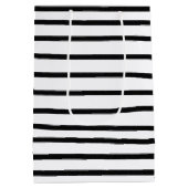 Zwart-witte Waterverf met handgetekende lijnen Medium Cadeauzakje (Achterkant)