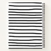 Zwart-witte Waterverf met handgetekende lijnen Notitieboek (Achterkant)