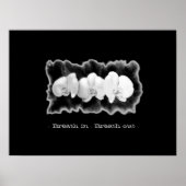 Zwart-witte waterverf orchideeën schilderen poster (Voorkant)