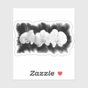 Zwart-witte waterverf orchideeën schilderen sticker