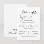 Zwart Witte Welkom bij de Nacht Vooraf Kaart (Voorkant / Achterkant)