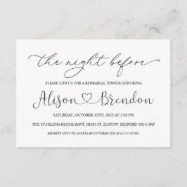 Zwart Witte Welkom op de Nacht Voor Informatiekaartje