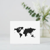 Zwart-witte wereldillustratie briefkaart (Staand voorkant)
