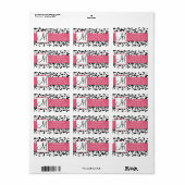 Zwart-witte wervelingen Damask Adresetiketten Etiket (Full Sheet)