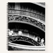 Zwart-witte werveltrap notitieboek (Voorkant)