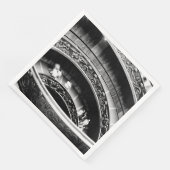 Zwart-witte werveltrap servet (Hoek)