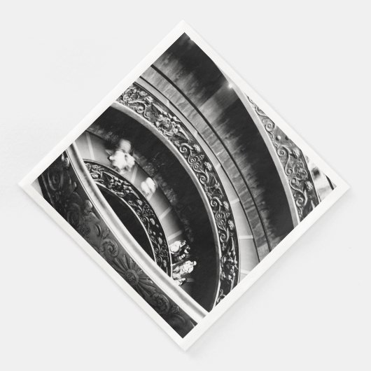 Zwart-witte werveltrap servet (Hoek)