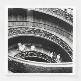 Zwart-witte werveltrap servet