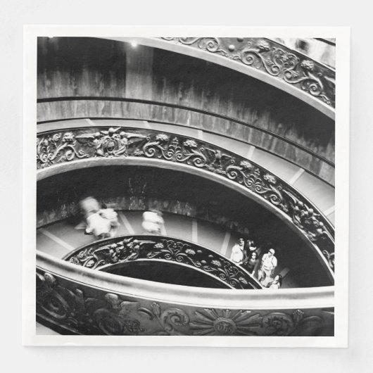 Zwart-witte werveltrap servet (Voorkant)